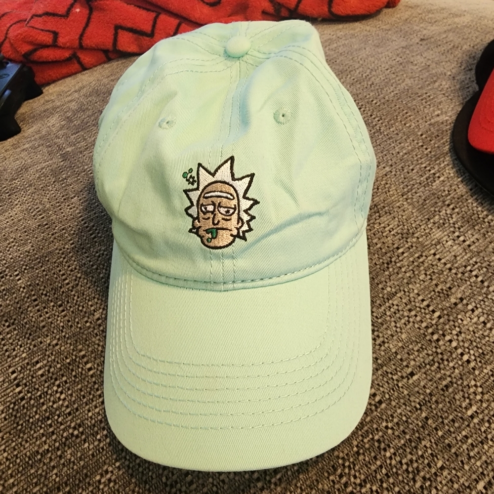 Mint/seafoam dad hat Rick & Morty